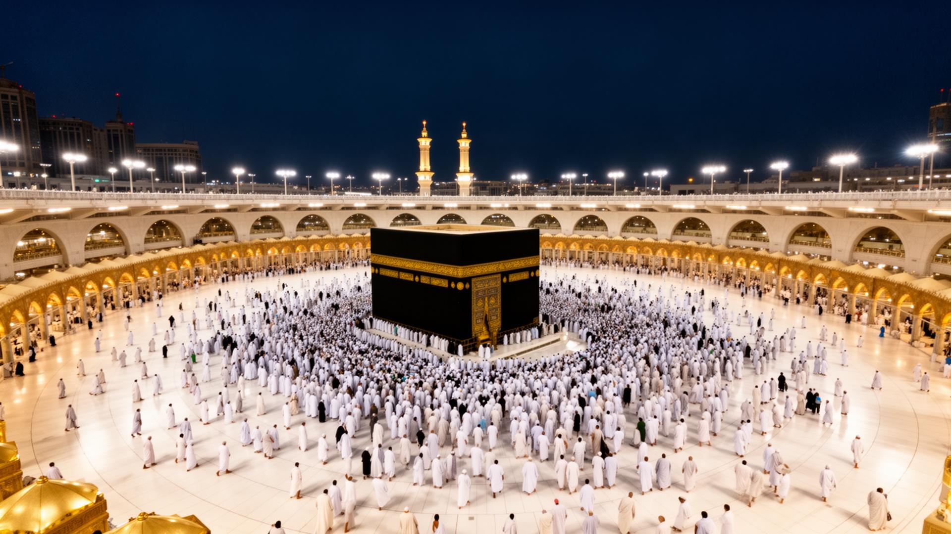 Holy Kaaba in Masjid al-Haram, Makkah